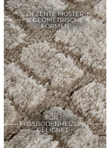 Elle Decoration Hoogpolig tapijt "Artistique" beige