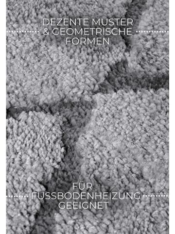 Elle Decoration Hochflor-Teppich "Perrotin" in Hellgrau