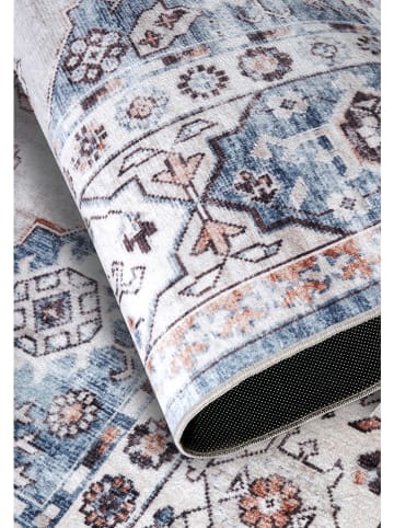 Hanse Home Laagpolig tapijt "Asya" blauw/koperkleurig