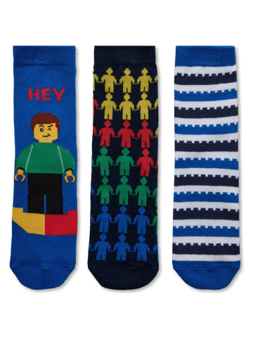 LEGO 3er-Set: Socken "Agan" in Blau/ Grün/ Bunt