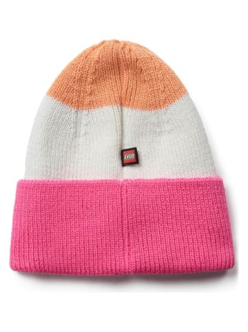 LEGO Beanie "Agan" in Pink/ Weiß/ Orange