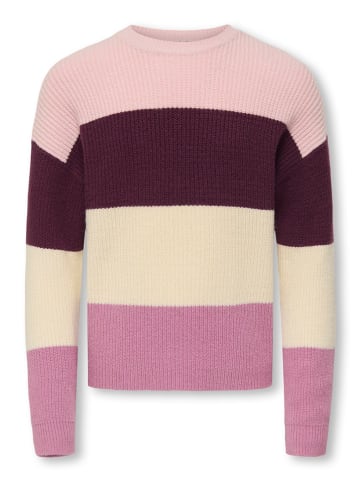 KIDS ONLY Pullover "Sandy" in Creme/ Lila/ Rosa