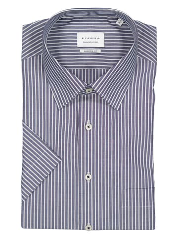 Eterna Blouse - modern fit - donkerblauw/wit