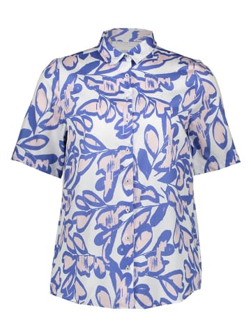 Eterna Blouse - regular fit - wit/blauw