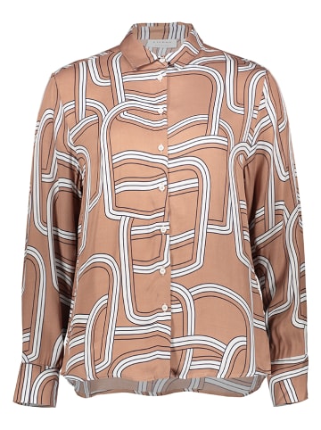 Eterna Blouse lichtbruin/wit