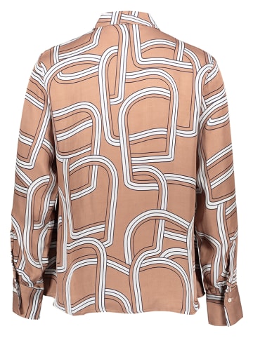 Eterna Blouse lichtbruin/wit