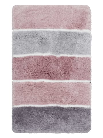 Homie Living Hoogpolige badmat "Rio Marina" lichtroze/grijs