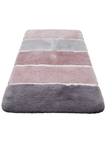 Homie Living Hochflor-Badvorleger "Rio Marina" in Rosa/ Grau
