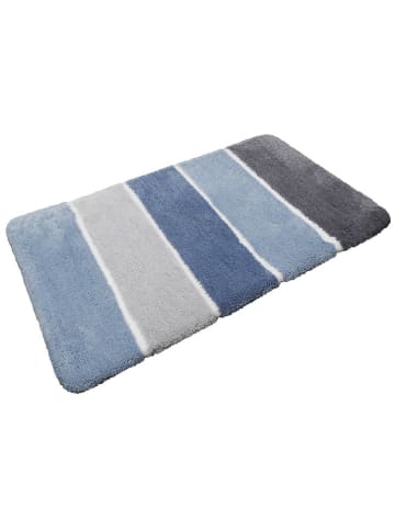 Homie Living Hochflor-Badvorleger "Rio Marina" in Blau/ Grau