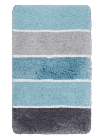 Homie Living Hoogpolige badmat "Rio Marina" turquoise/grijs