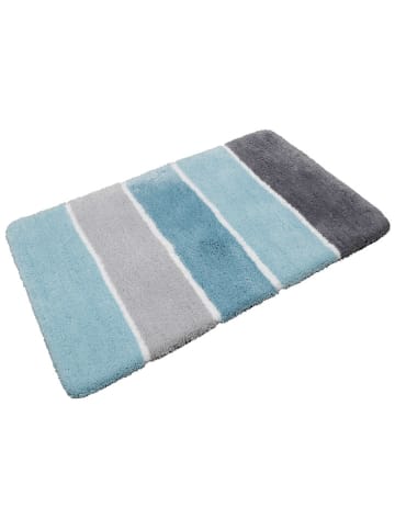 Homie Living Hoogpolige badmat "Rio Marina" turquoise/grijs