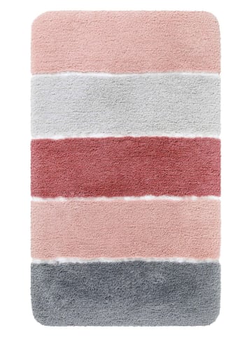 Homie Living Hochflor-Badvorleger "Rio Marina" in Rosa/ Grau