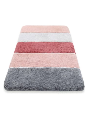 Homie Living Hochflor-Badvorleger "Rio Marina" in Rosa/ Grau