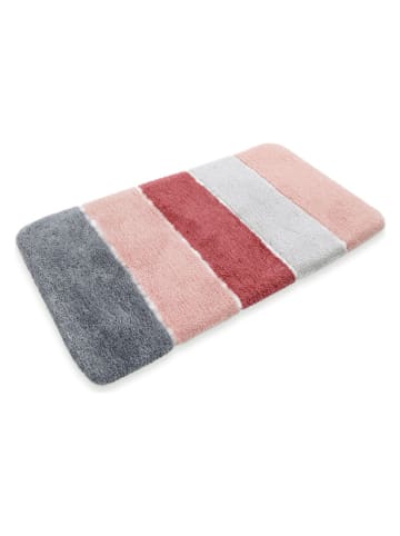 Homie Living Hoogpolige badmat "Rio Marina" lichtroze/grijs