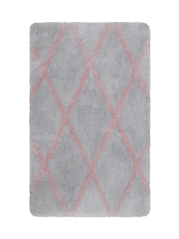 Homie Living Hochflor-Badvorleger "San Bosa" in Grau/ Rosa