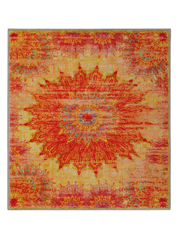 Wecon Home Dywanik łazienkowy "Healing" w kolorze żółto-czerwonym