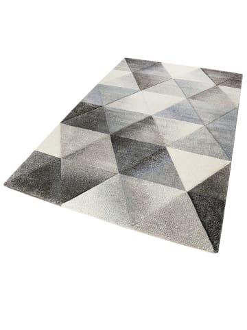 Wecon Home Kurzflor-Teppich "Lighthouse" in Grau/ Schwarz/ Blau