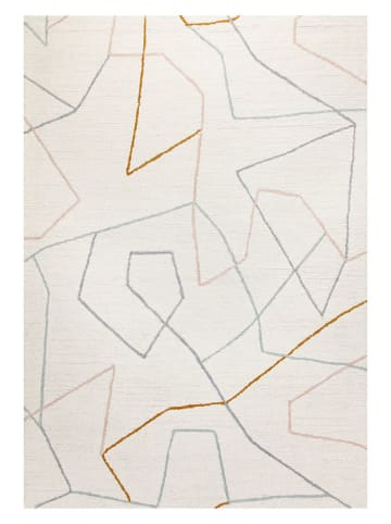 Wecon Home Wełniany dywan "Nox" w kolorze kremowym ze wzorem