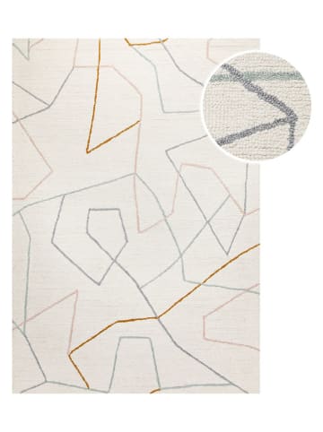 Wecon Home Wełniany dywan "Nox" w kolorze kremowym ze wzorem