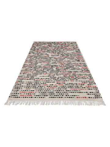Wecon Home Schurwoll-Teppich "London" in Creme/ Rot/ Schwarz