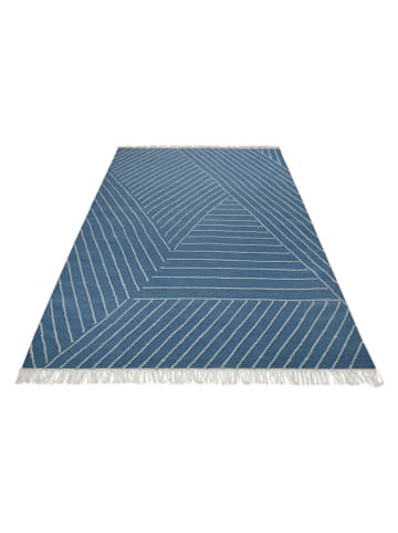 Wecon Home Schurwoll-Teppich "Ocean Lines" in Blau