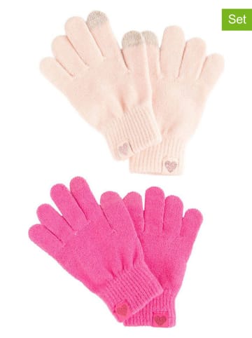 COOL CLUB 2er-Set: Fingerhandschuhe in Pink/ Beige
