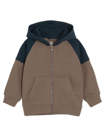 COOL CLUB Sweatjacke in Braun/ Dunkelblau