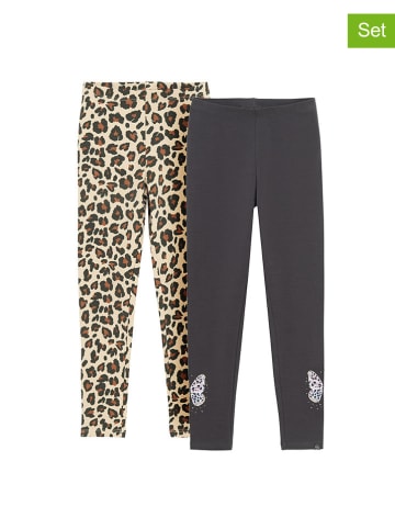 COOL CLUB 2er-Set: Leggings in Anthrazit/ Hellbraun
