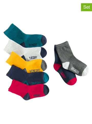 COOL CLUB 7er-Set: Socken in Dunkelblau/ Rot/ Gelb