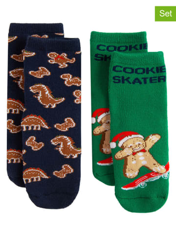 COOL CLUB 2er-Set: Socken in Dunkelblau/ Grün