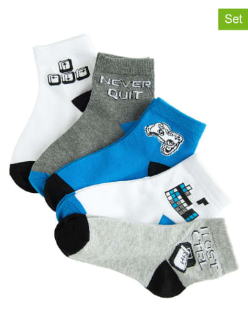 COOL CLUB Skarpety (5 par) w kolorze szaro-białym