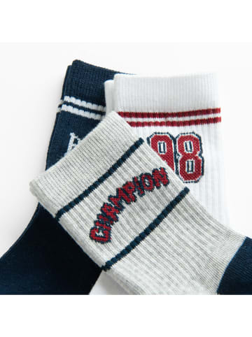 COOL CLUB 5-delige set: sokken donkerblauw/wit/grijs