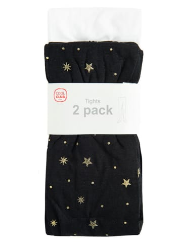 COOL CLUB 2er-Set: Strumpfhosen in Schwarz/ Weiß