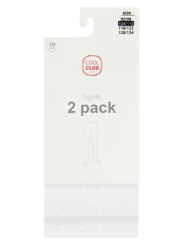 COOL CLUB Rajstopy (2 pary) w kolorze białym