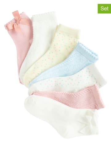 COOL CLUB 7er-Set: Socken in Creme/ Rosa/ Hellblau