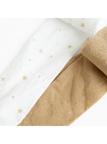 COOL CLUB Rajstopy (2 pary) w kolorze beżowym i białym