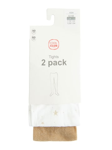 COOL CLUB 2er-Set: Strumpfhosen in Beige/ Weiß