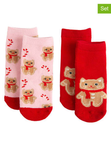 COOL CLUB 2er-Set: Socken in Rot/ Rosa