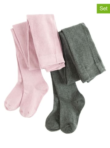 COOL CLUB 2er-Set: Strumpfhosen in Rosa/ Grau