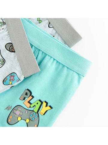 COOL CLUB 5er-Set: Boxershorts in Weiß/ Türkis/ Grau