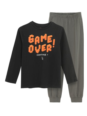 COOL CLUB Pyjama in Schwarz/ Grau