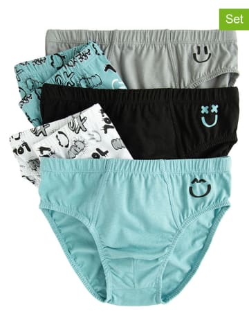 COOL CLUB Slipki (5 par) w kolorze błękitno-czarnym