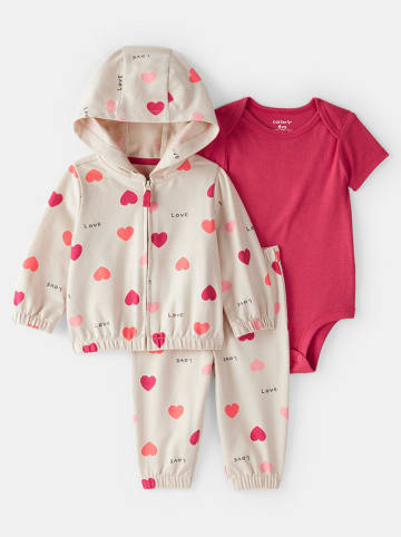 carter's 3tlg. Outfit in Creme/ Pink