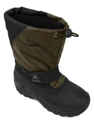 Kamik Kozaki zimowe "Snowfox3WP" w kolorze oliwkowo-czarnym