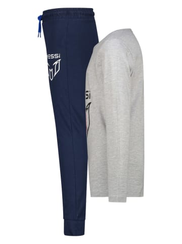 Messi Pyjama in Grau/ Dunkelblau
