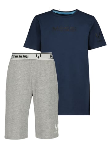 Messi Pyjama in Dunkelblau/ Grau