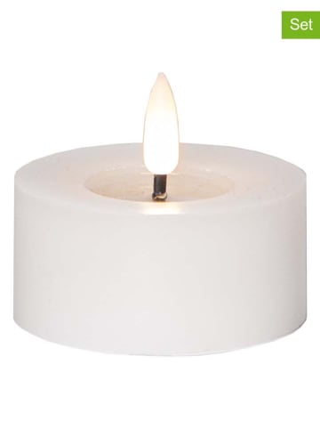 STAR Trading Świece woskowe LED (2 szt.) w kolorze białym - wys. 5,5 x Ø 7 cm