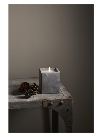 STAR Trading LED-Kerze "Flamme Cem" in Grau - (B)8,5 x (H)11 x (T)8,5 cm