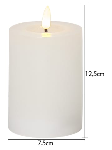 STAR Trading Ledwaskaars "Flamme Flow" wit - (H)12,5 x Ø 7,5 cm