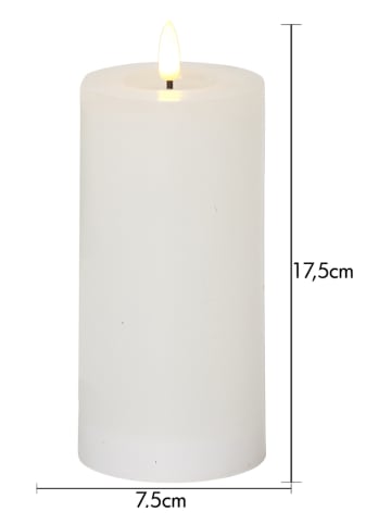 STAR Trading Świeca LED "Flame Flow" w kolorze białym - wys. 17,5 x Ø 7,5 cm